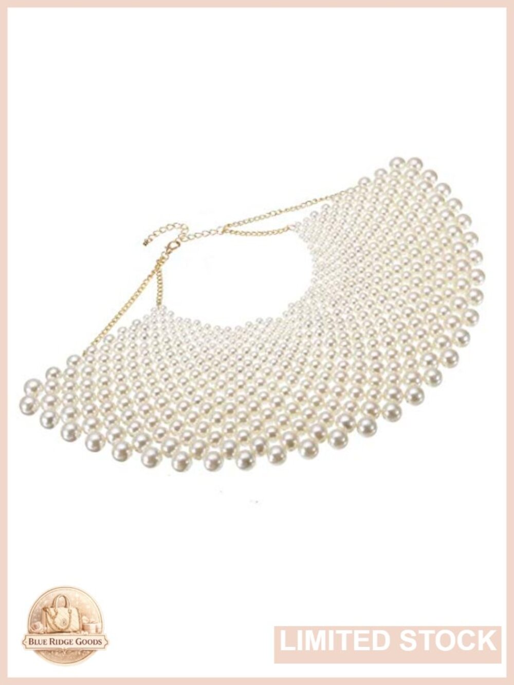 Bib Collar Choker Necklace Chunky Pearl Resin Bead Chain Statement Jewelry